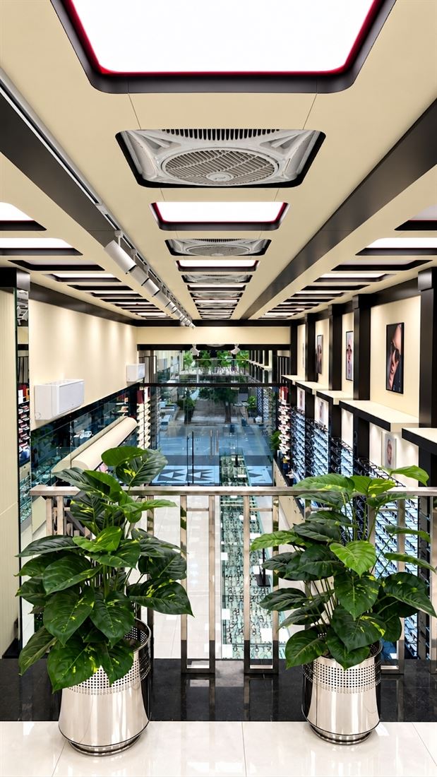 Interior view of The Optiks eyewear shop